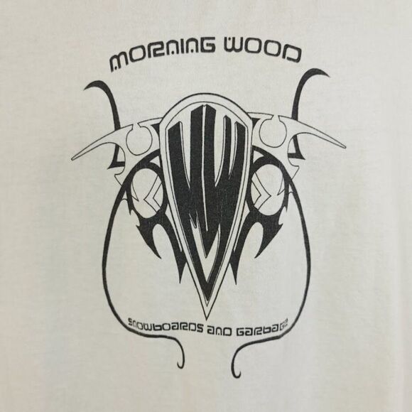 Morning Wood Snowboards And Garbage T Shirt Vintage Y2K Snowboarding Winter - Picture 2 of 5